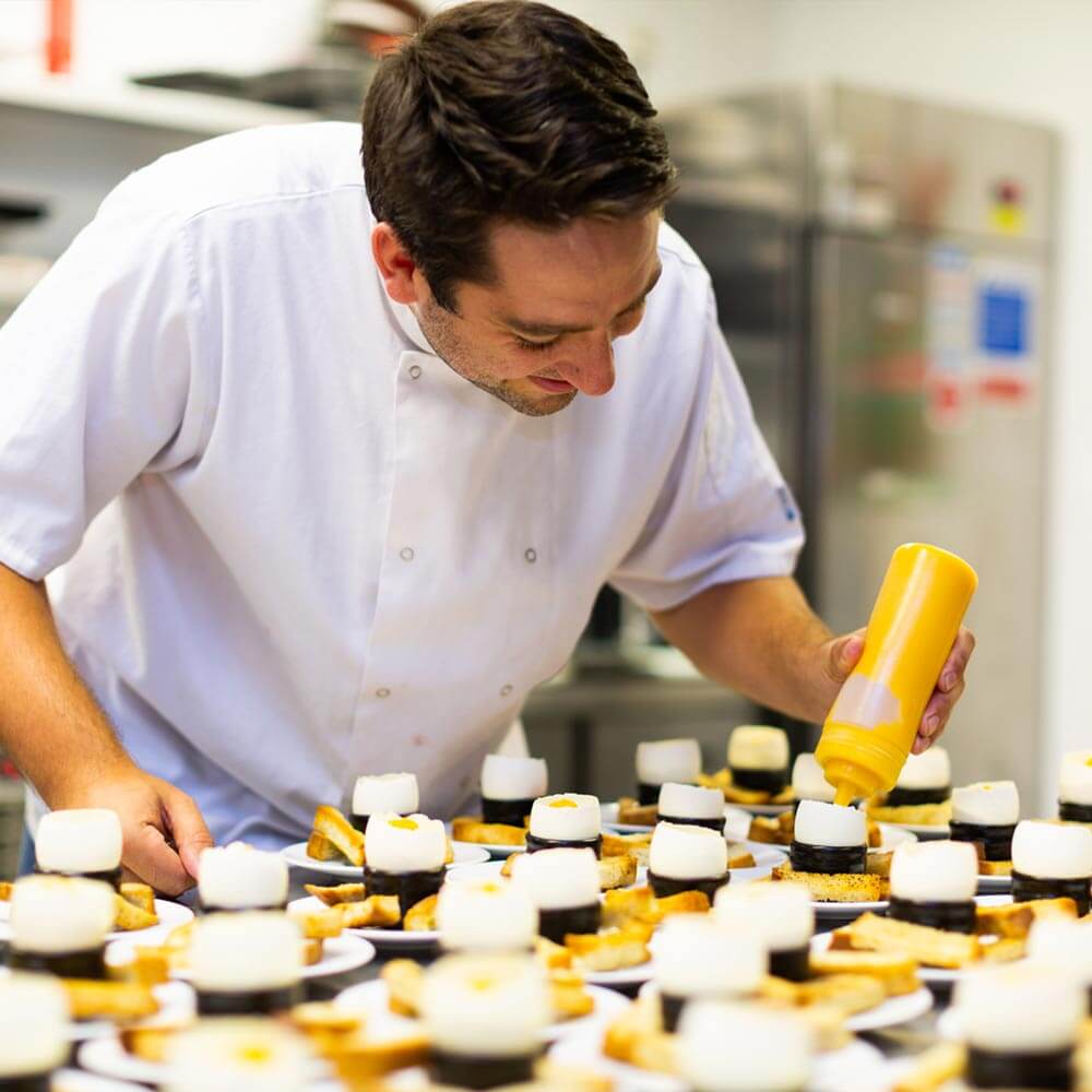 Yorkshire Wedding Catering Owner and Executive Chef Chris Hale preparing food